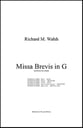 Missa Brevis in G SATB Singer's Edition cover